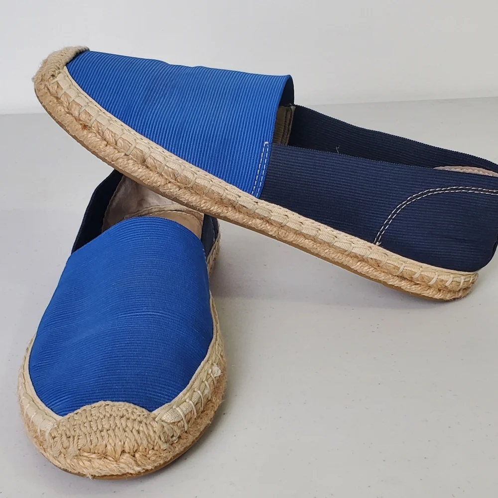 Ellen Tracy Blue Two Tone Espadrille Flats Loafers